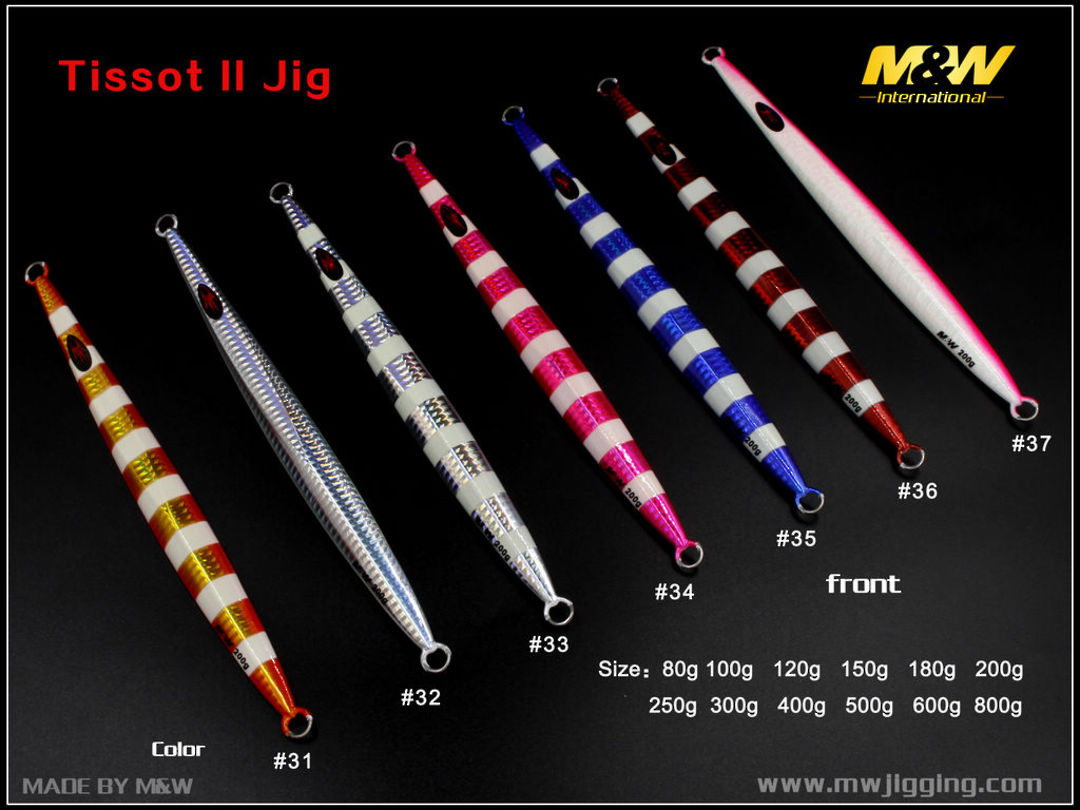 M&W Tissot II Jig 250g Pink White Stripe image 0